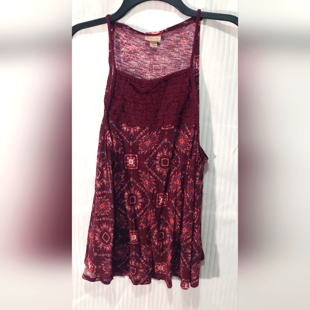Cape Judy XL Red Asymmetrical Tank Top Relaxed Fit